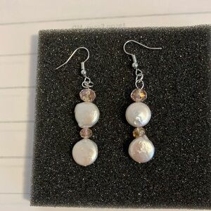 Elegant Pearl and Crystal Drop Earrings
